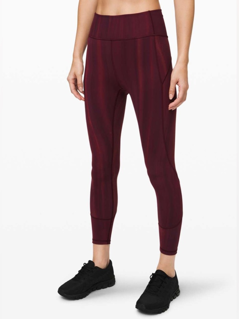 Lululemon In Movement Tight 25" * Spray Dye Garnet. Size 10 great condition!